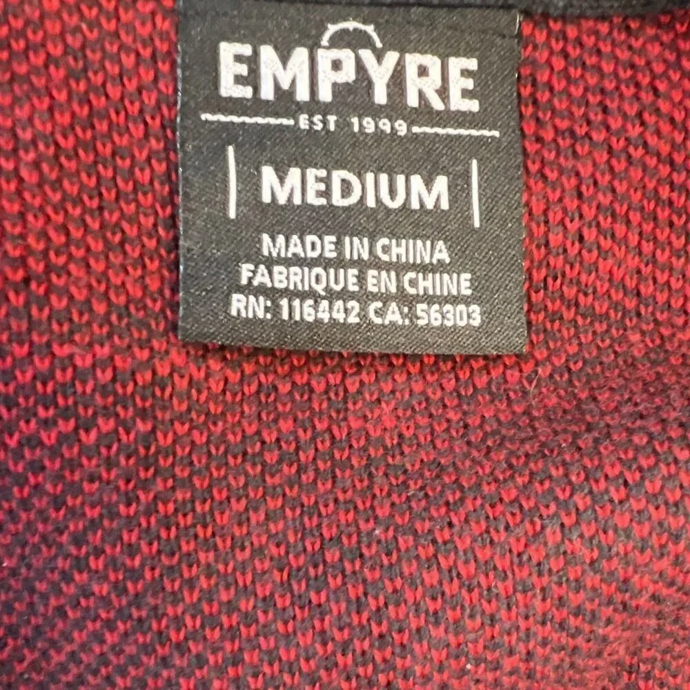 Empyre Red/black Checkered Button Down Cardigan Sweater Size Medium